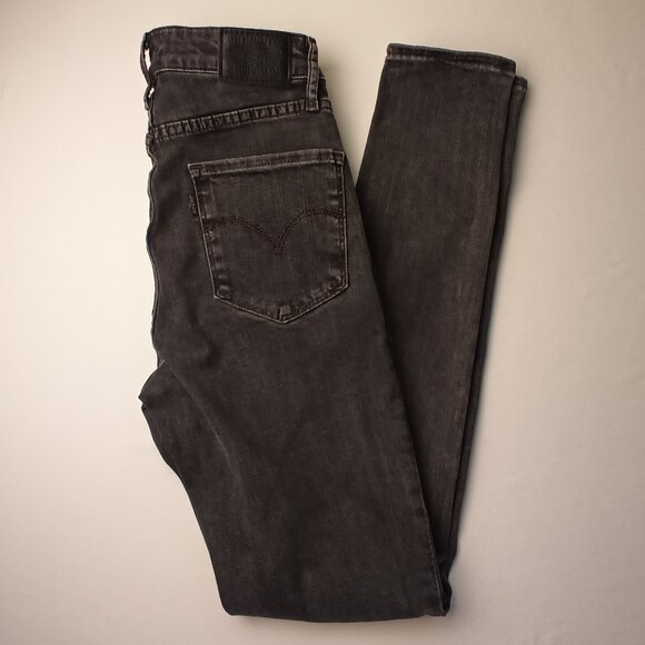 Levi's 721 High Rise Skinny Jeans Size 27/4 Charcoal Black Color - Picture 1 of 11